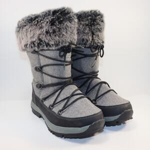 Bearpaw Women’s Gray Faux Fur Winter Boots Size 9 NWOT
